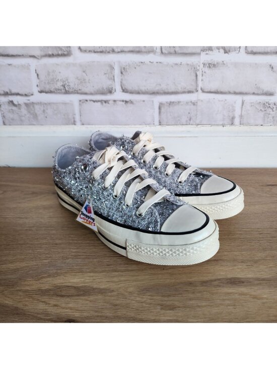 ⭐Converse Chuck 70 Metallic Tweed Low Sz 5.5 Men\'s Shoes Sneaker Silver A14443C main image 8